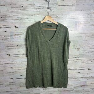 Olive V-Neck Sweater vest green sleeveless size large